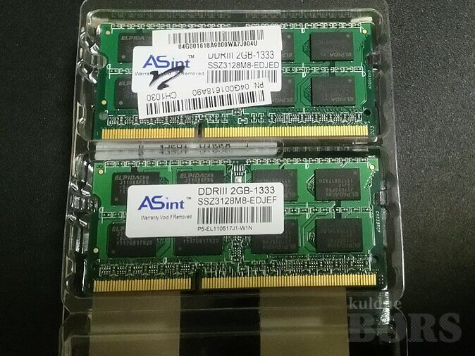 DDR3 4GB ASINT 2X2GB 1333MHZ PC3-10600 SO-DIMM 204 PIN